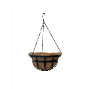 Living Accents 7035863 14 in. Coco Fiber Hanging Basket, Black