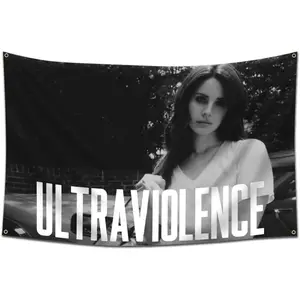 Lana del Singer Rey Flag Tapestry Album Cover Flag Tapestry 60*40 Inch Wall Hanging Living Room Bedroom Dormitory Aesthetic Decoration