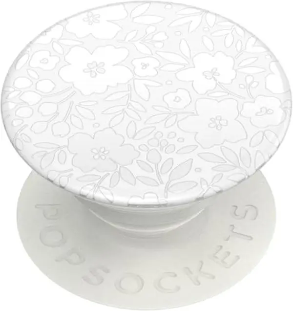 PopSockets Adhesive Phone Grip, Holder, Phone Stand, Flower - Blanc Fresh