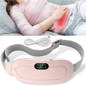 Smart Menstrual Heating Pad Pink Versatile with 3 Heat Settings Adjustable Heat & Vibration for Waist Buttocks Legs Relief