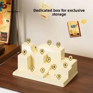 1 Pack DIY Landscape Display Case Cream-Colored Large-Size Clear Acrylic Figure Mystery Box Desktop Display Cabinet