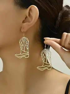 Western Cowboy Boots Design Dangle, Fashionable Jewelry for Women, Trendy All-match & Exquisite Jewelry for Birthday Gift, Trendy Fashionable Accessories