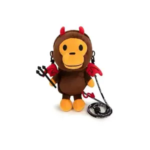 Kawaii Devil Monkey Plush Toy, Soft Stuffed Animal Doll with Horns & Wings, Cute Cartoon Monkey Plushie Gift for Kids