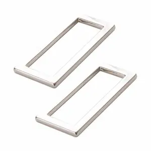Rectangle Ring Flat 1-1/2in Nickel Set of Two