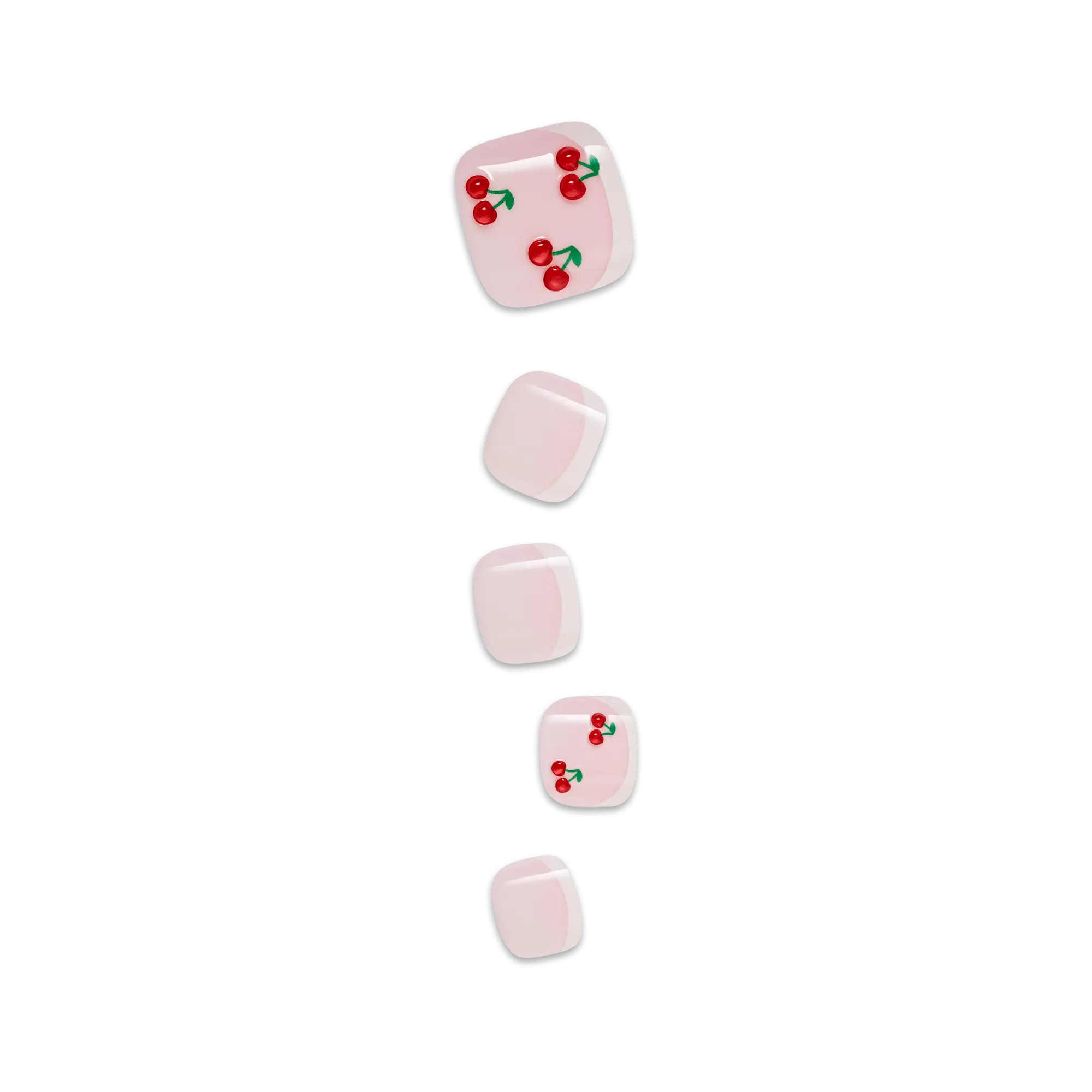 Impress Design No Glue Fake Press On Toenails - Sweet Life | French Design, Red, Short, Squoval, Pedicure