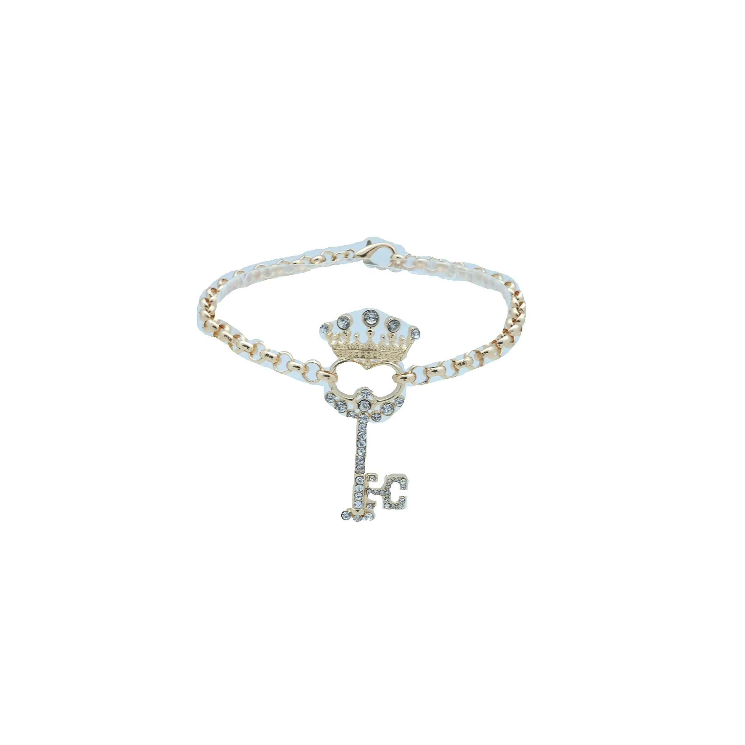 Women Western Fashion Jewelry Gold Metal Boot Chain Anklet Shoe Queen Crown Key Charm Strap Wrap Around