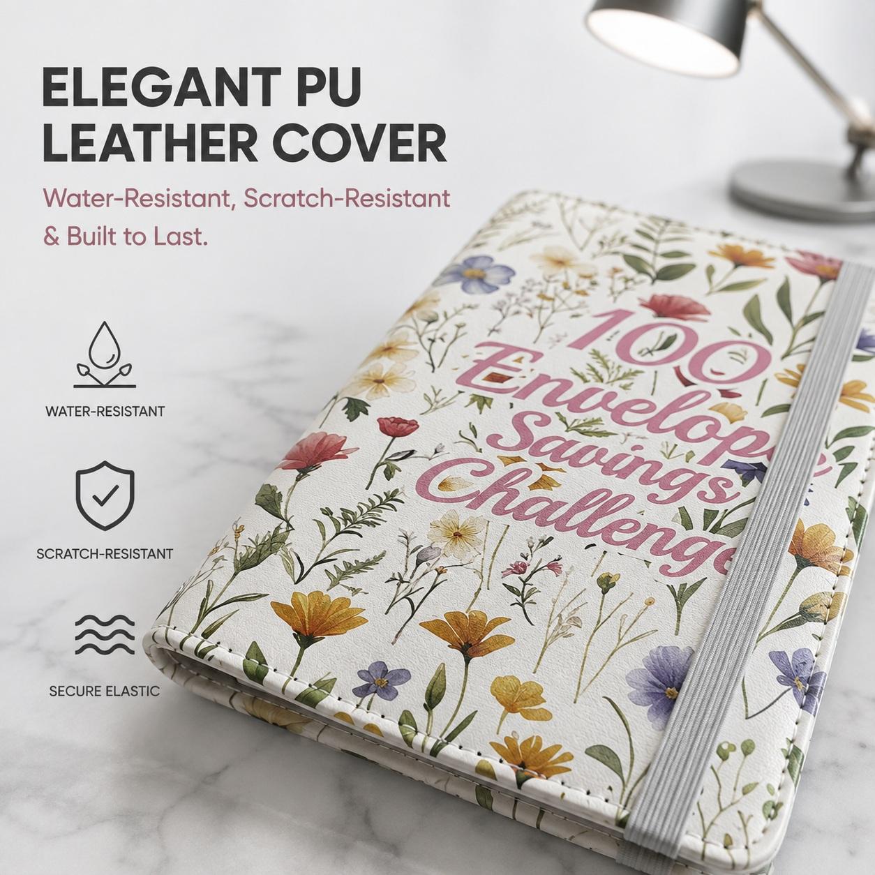 100 Envelope Challenge Binder, 100 Envelopes Money Saving Challenge Book, Cash Envelope Budget Binder with Savings Tracker and 50 PVC Sleeves, Easy Way to Save $5,050, Budget Planner
