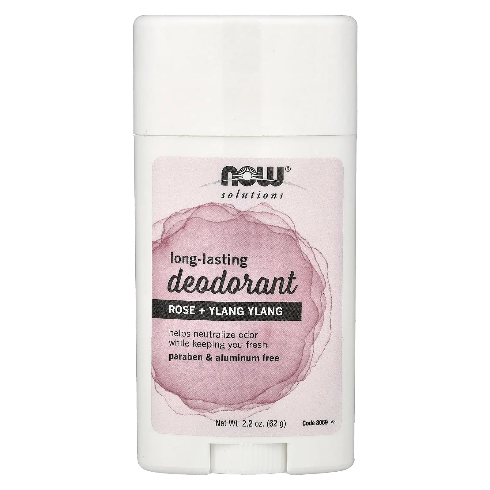 NOW Foods Solutions, Long-Lasting Deodorant, Rose + Ylang Ylang, 2.2 oz (62 g)