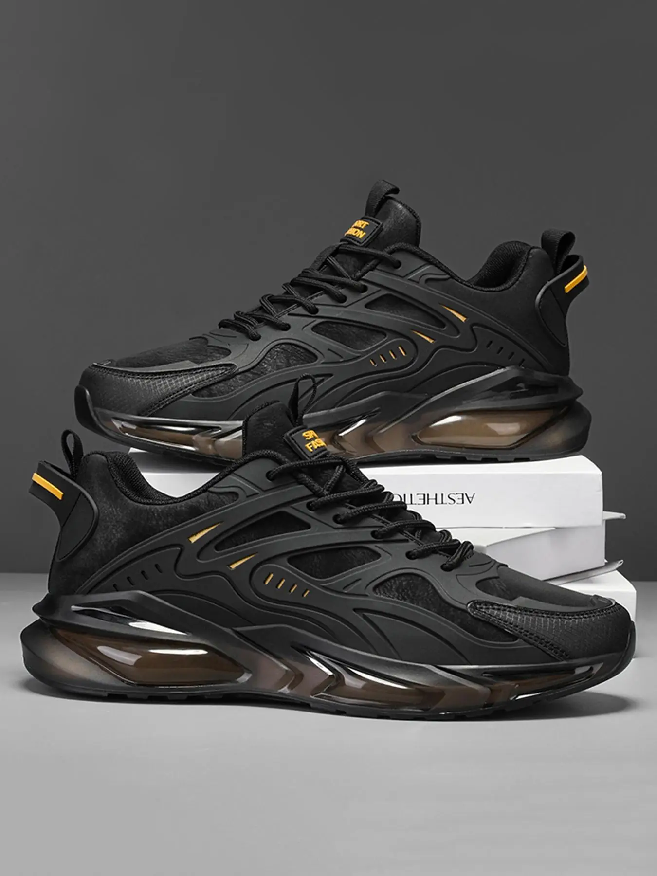 Men's Fashionable Lace Up Sneakers, Casual Comfortable Breathable Sports Running Shoes, Male All-match Round Toe Chunky Sneakers for Daily Life, Close