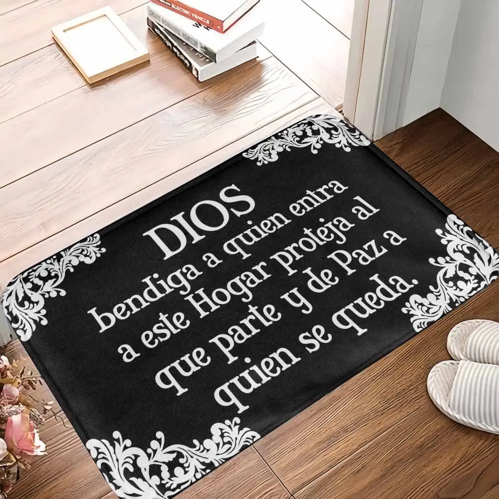 Inspirational Quote Spanish Blessing Doormat, Non-Slip Absorbent Durable Weather-Resistant Home Decorative Rug, Easy-Cleaning Modern Minimalist Entryway Rug for Front Door, Thoughtful Housewarming Gift