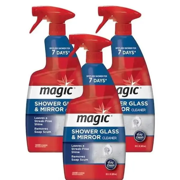 Magic 28 oz. Household Liquid Glass Cleaner Spray - Citrus Ready-to-Go Stain Remover, No-Rinse Stay Clean Tech, 7-Day Spotless Protection, Water-Repelling Sheeting Action, Fog-Free, Mold & Soap Resistant for Shower Doors, Mirrors