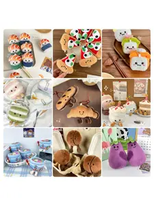 Creative and fun food plush keychain cake baguette croissant graduation gift fashionable bag charm