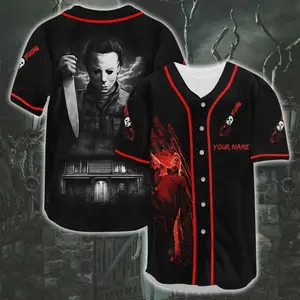 Personalized Halloween Movie Baseball Jersey, Michael Myers Men's