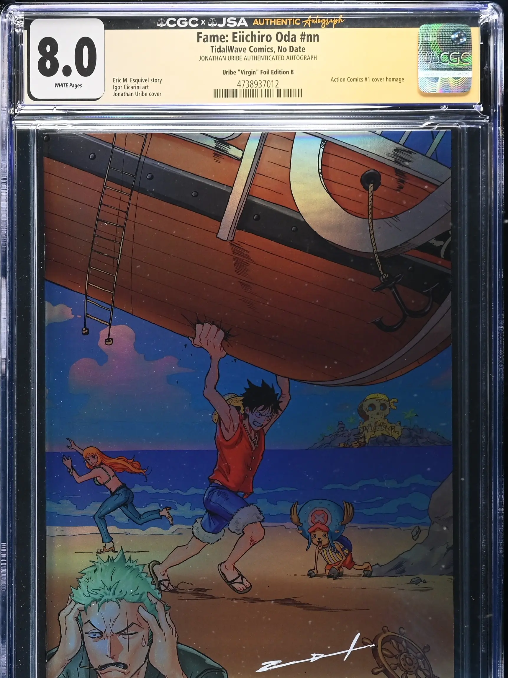 Fame: Eiichiro Oda CGC 8.0 Signed by Uribe