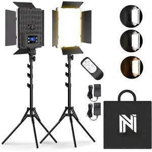 2-Pack Photography Lighting Kit, 36W Bi-Color Studio Lights 2700-6500K CRI 95+, Dimmable LED Video Light Kit with Remote Control & 72" Tripod Stand, Lighting for Video Recording/Photography