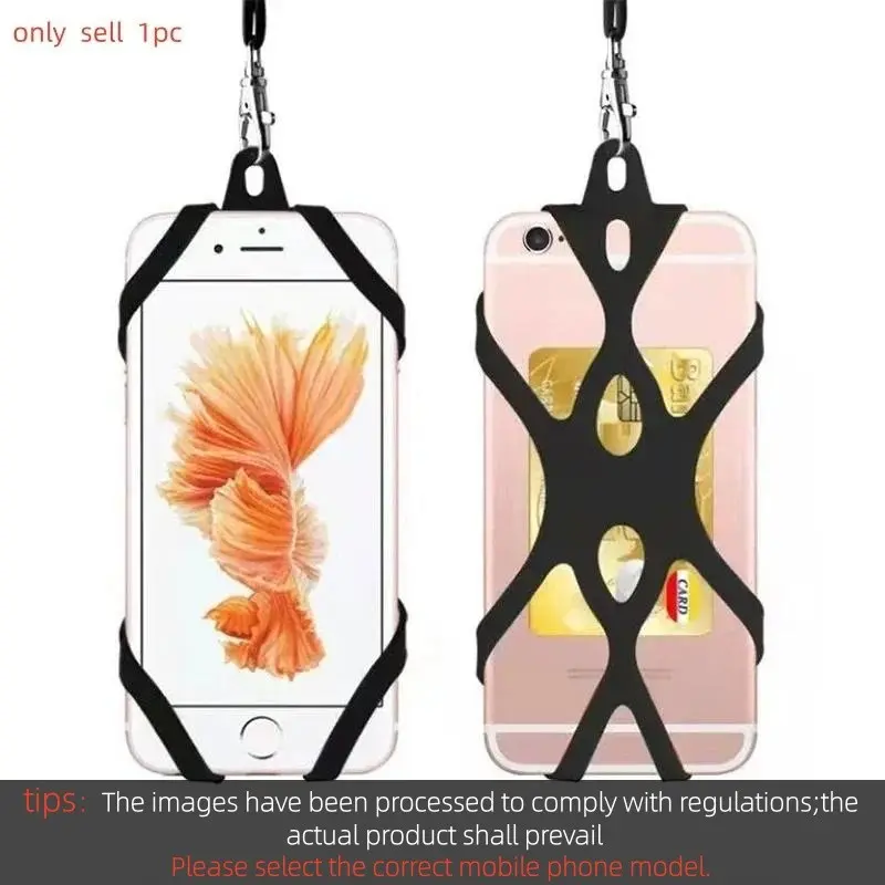 Phone Lanyards Around the Neck, 2 in 1 Phone Strap with Silicone Phone Holder and Patch For iPhone Most Cell Phones
