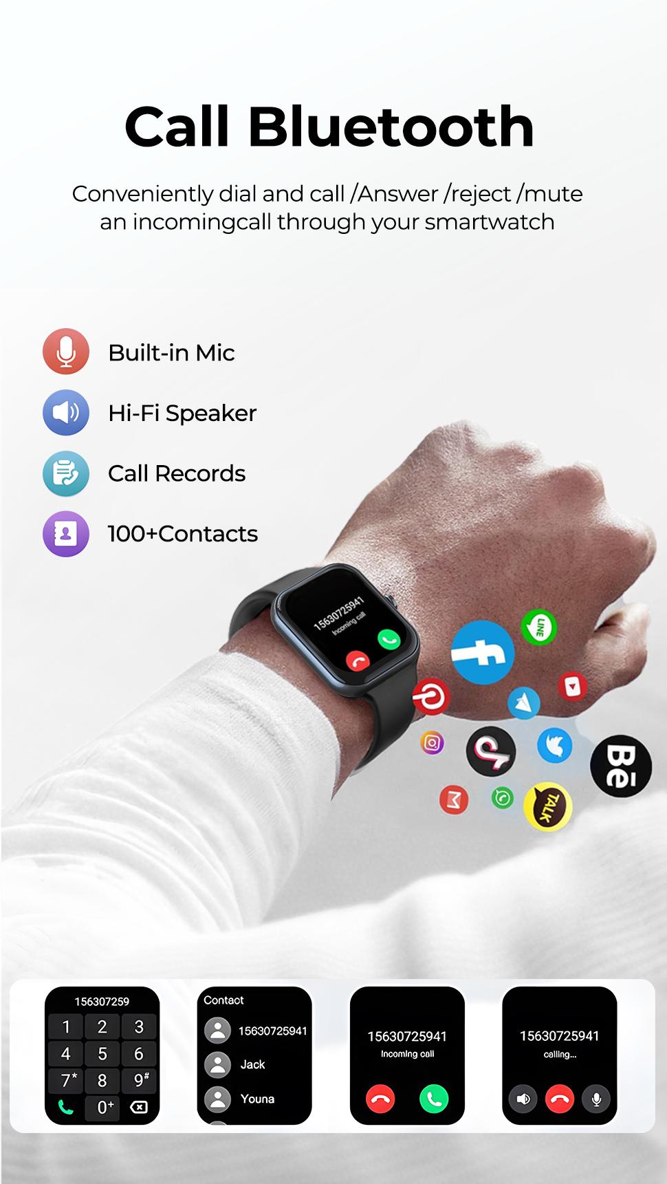 1.87" Touch Screen Smart Watch, Heart Rate Blood Pressure Sleep Monitor, AI Translation Watch, Digital Fitness Watches with Call Function Sports Modes, Multifunctional Electronic Fitness Smartwatch, Wearable, Waterproof Smartwatch for iPhone and Android