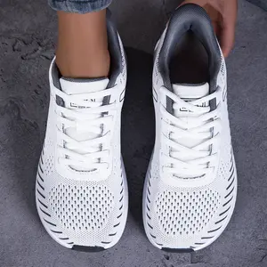 Stylish knit mesh athletic trainers with a wide toe box, wide shoes, ultra-light breathable running sneakers, comfortable shock-absorbing shoes for sports, gym, and everyday comfort