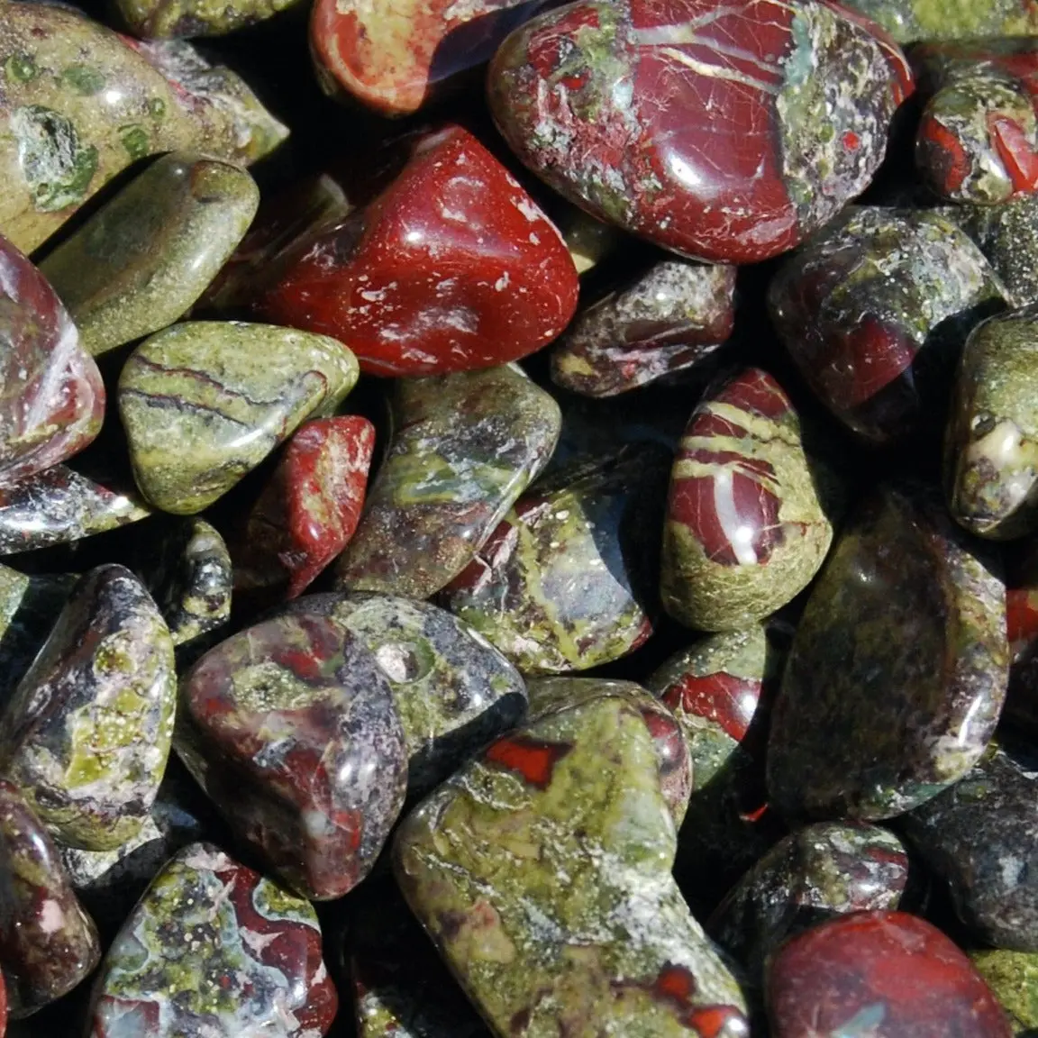 20pc Dragon's Bloodstone Tumbled Stones, Small Crystal Set