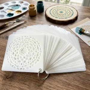 Laser-Cut Mandala Stencils Kit: Reusable High-Precision Transfer Tools for Wall, Wood, Tile & Fabric Painting. Waterproof Art Decor Templates, DIY Craft Supplies for Stress Relief & Journal Decoration.