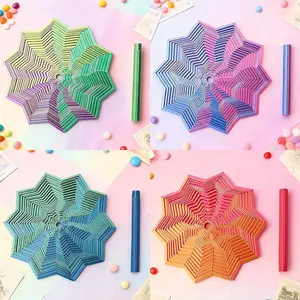 Tiny Muse 3D Printed Spiral Fidget Tower Toy – Rainbow Visual Stress Relief Sensory Toy with Handle