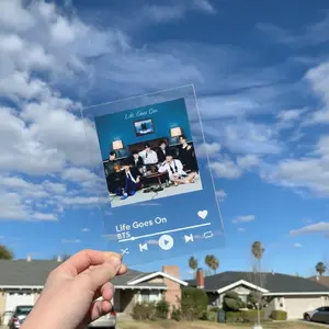 Personalized Tap to Play Acrylic Music Plaque 5x7 in Custom Song Playlist Link Date Time Physical Replica of Any Song or Playlist Perfect Gift for Music Lovers