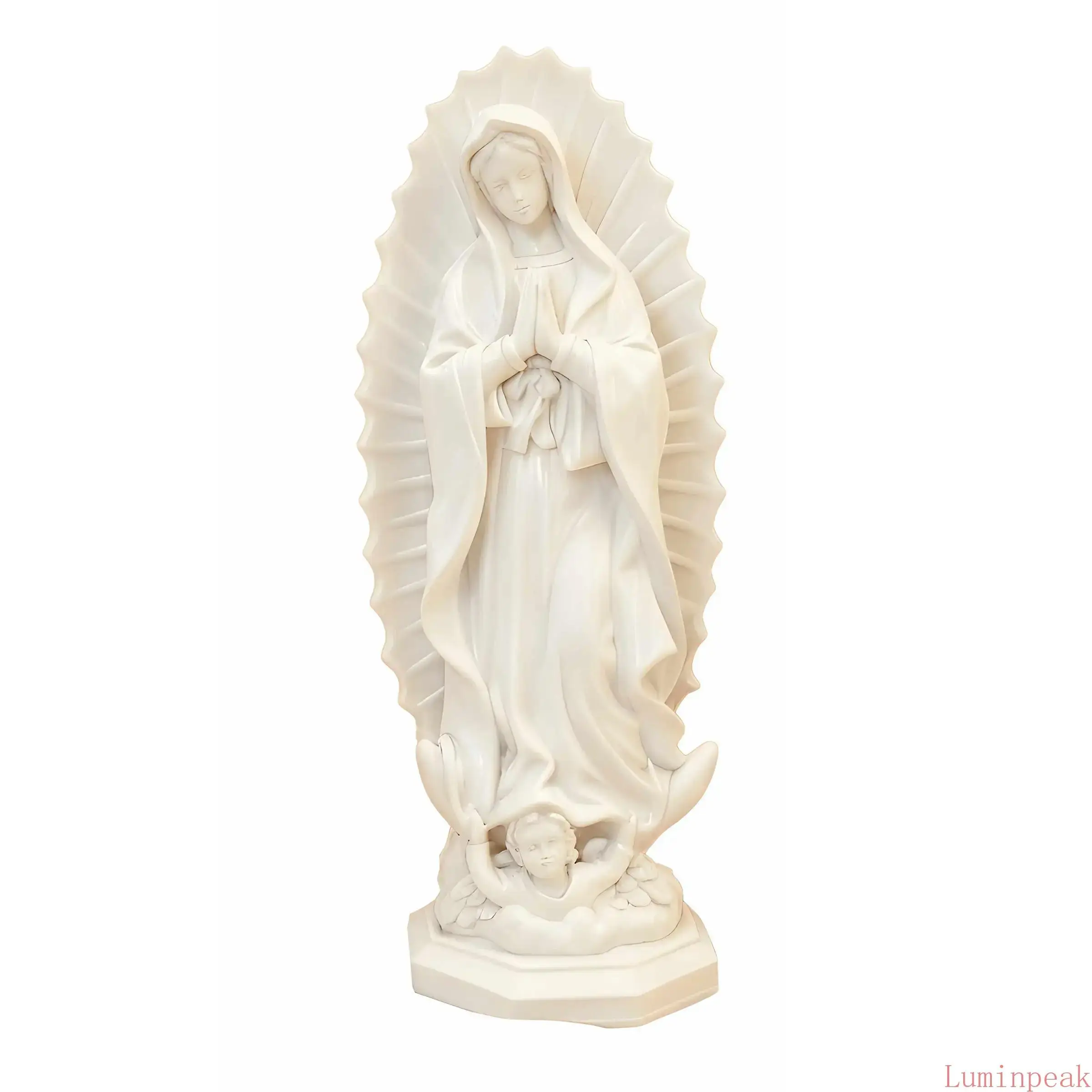Elegant Resin Guadalupe Virgin Mary Figurine - Classic Religious Art Decor, Ideal for Home Altar & Living Room Display, Delicate Craftsmanship for Peaceful Spiritual Atmosphere, Graceful Indoor Styling Gift
