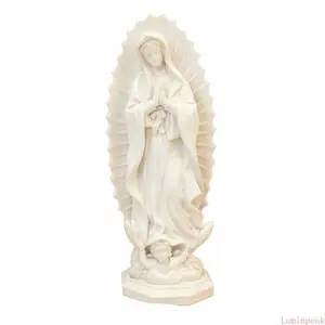 Elegant Resin Guadalupe Virgin Mary Figurine, Classic Religious Art Ornament, Ideal Ornament For Home Altar, Living Room Display Rack And Private Prayer Corner, Delicate Craftsmanship Brings Peaceful Spiritual Atmosphere And Graceful Interior Styling