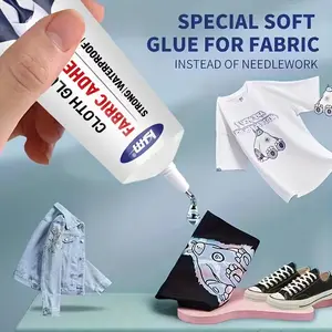 Waterproof Transparent Fabric Glue, Multi-Purpose Gel Adhesive for Denim Clothing Leather Crafts, Seamless Repair Solution