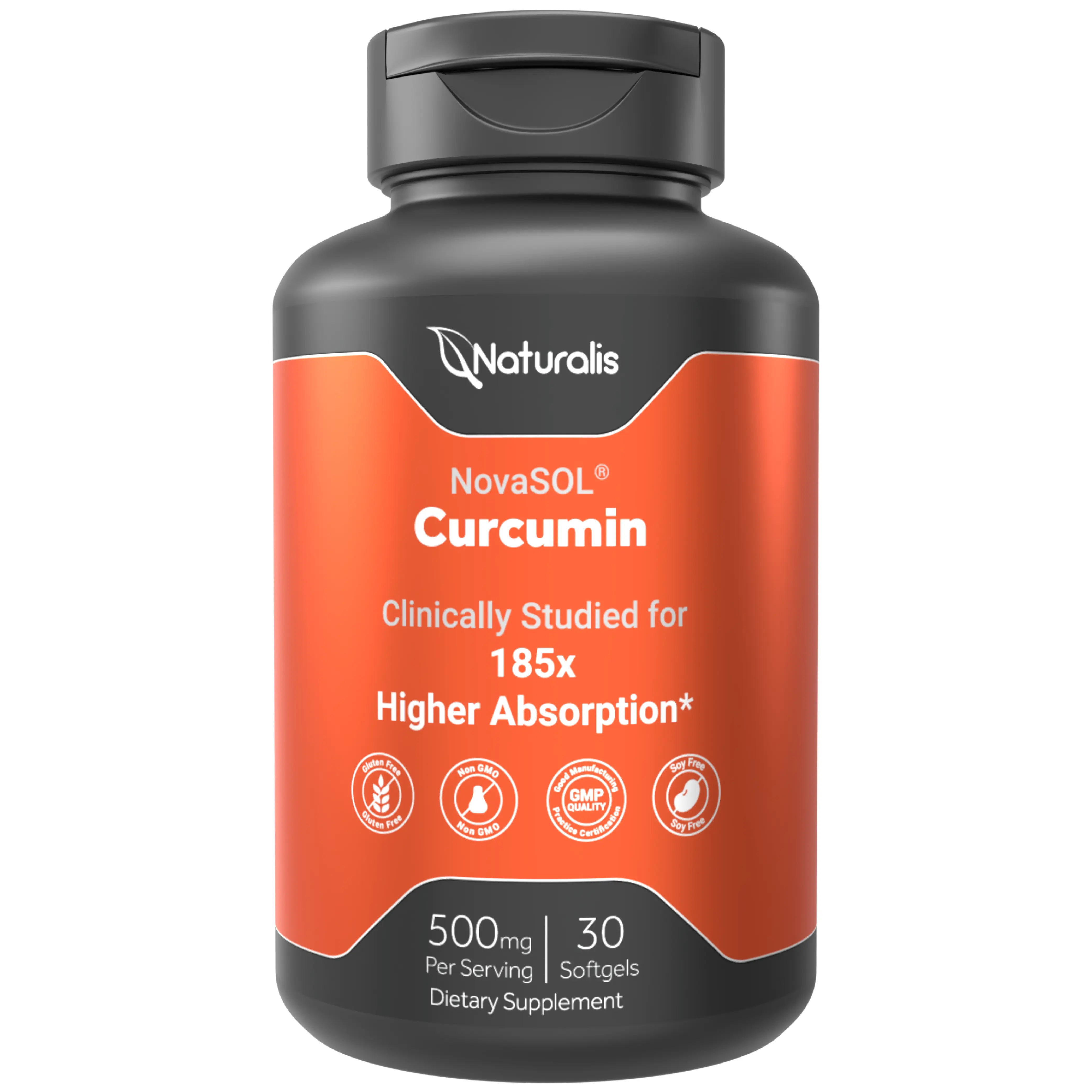Naturalis NovaSOL Turmeric Curcumin (5,550mg Curcuminoids Equivalent Per Serving) - Clinical Proven with 185X Better Absorption | Antioxidant Support for Brain, Joint & Immune Health*