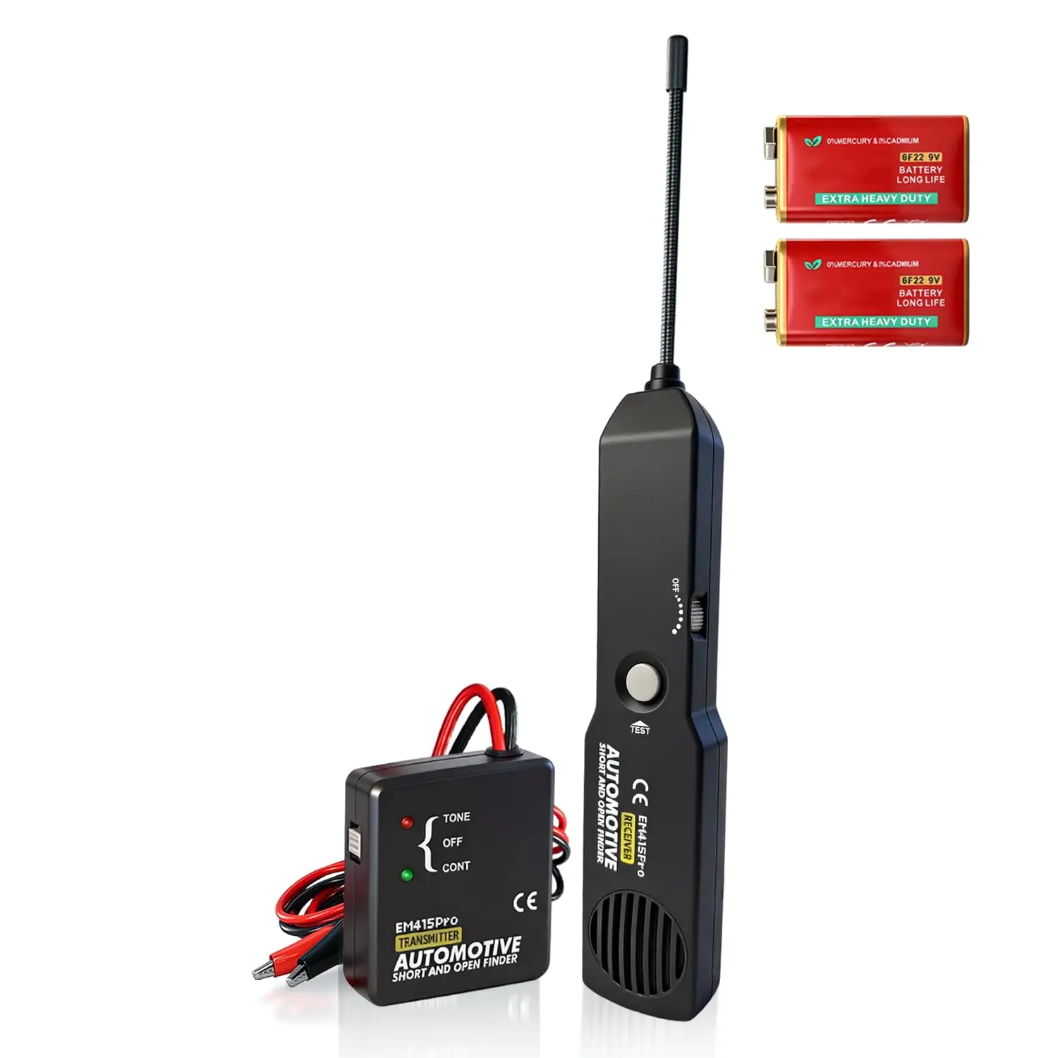 Automotive Wire Tracer Electrical with Battery, EM415Pro Automotive Short & Open Finder Circuit Tester,DC 6-42V Fault Probe Cable Tracer,Circuit Breaker Finder for Car, Boat, Trailer etc