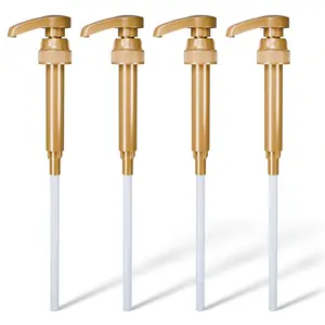 4 Pcs Kitchen Coffee Syrup Pump Dispenser - Lid Compatible, Fits 25.4 oz Bottles, 0.3oz Precise Dispensing, Lockable Design, Easy to Use & Clean, Ideal for Liquid & Pastes (Works with Skinny and Torani Syrups)