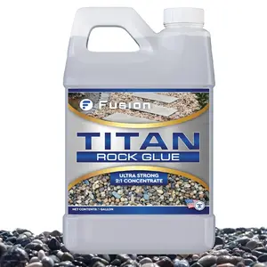 Titan Rock Glue for Landscaping - Stone Glue for Outside Rocks, Small Pebbles, & Pea Gravel, Gravel Binder, Pathway Stabilizer, Long-Lasting Formula, Prevents Erosion (128 Fl Oz) by
