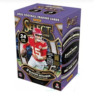 Panini Select 2025 Football Blaster Boxes - 24 Total Cards with 3 Blaster Exclusive Red & Blue Prism Shock Trading Cards