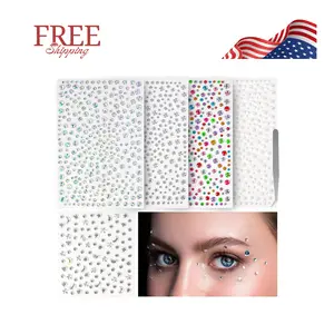 1465P Face Gems, Self-Adhesive Hair Gems, 5 Different Types