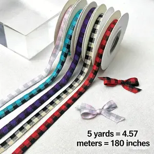 Multicolor Plaid Belt, 5 Yards (4.57 Meters) X 180 Inches, Durable Design, Ideal Gift Packaging, Enhance Atmosphere
