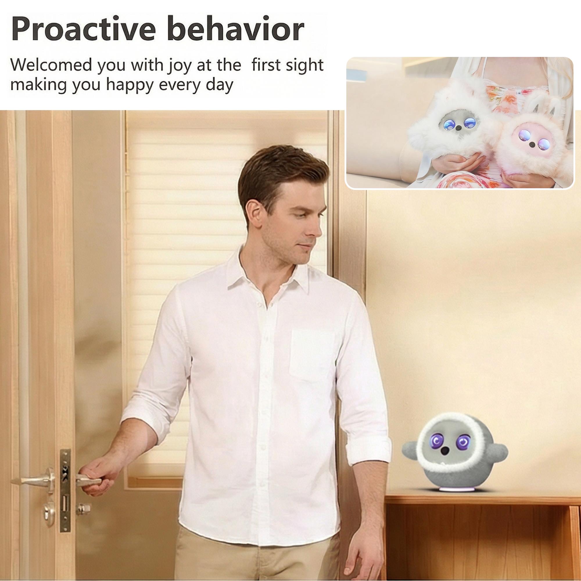 AI Robotic Pet Multimodal Desktop Companion with LLM & VLM Vision Smart Interactive Emotional Robot with Voice Conversation Touch Sensors Customizable Plush Covers for Home Office