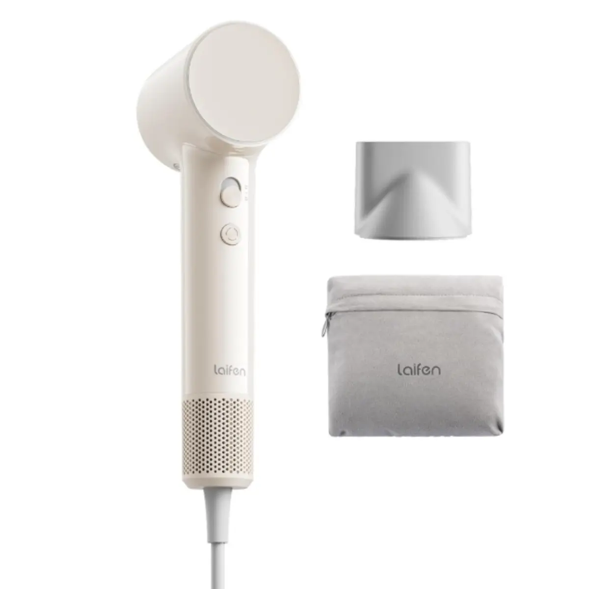Laifen Air Hair Dryer, 15× High-Speed Drying with 110, 000 RPM Powerful Motor, Blow Dryer with Diffuser, Diffuser Hair Dryers, Hair Accessories, Mini Travel & Ionic Hairdryer for Women, Milktea