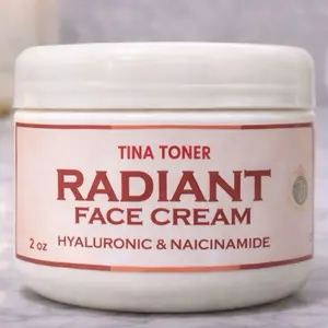 TINA TONER RADIANT Glow  FACE CREAM,  Clean Face, with Vitamin C, aloe  and  Collagen, Gentle