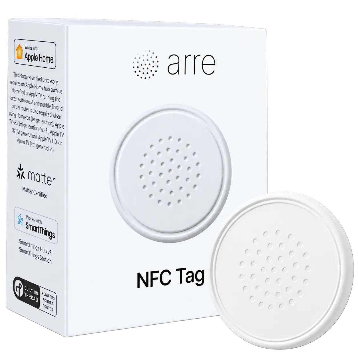 arre NFC Silicone Tag, Waterproof Smart Home Shortcut, Tap to Trigger Automations & Share Wi-Fi, Rewritable Chip, Works with iPhone & Android, No Battery Needed