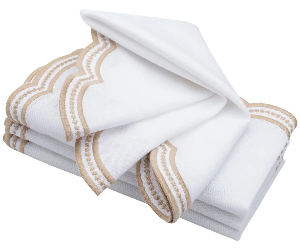 Scalloped Napkins - Embroidery Napkins