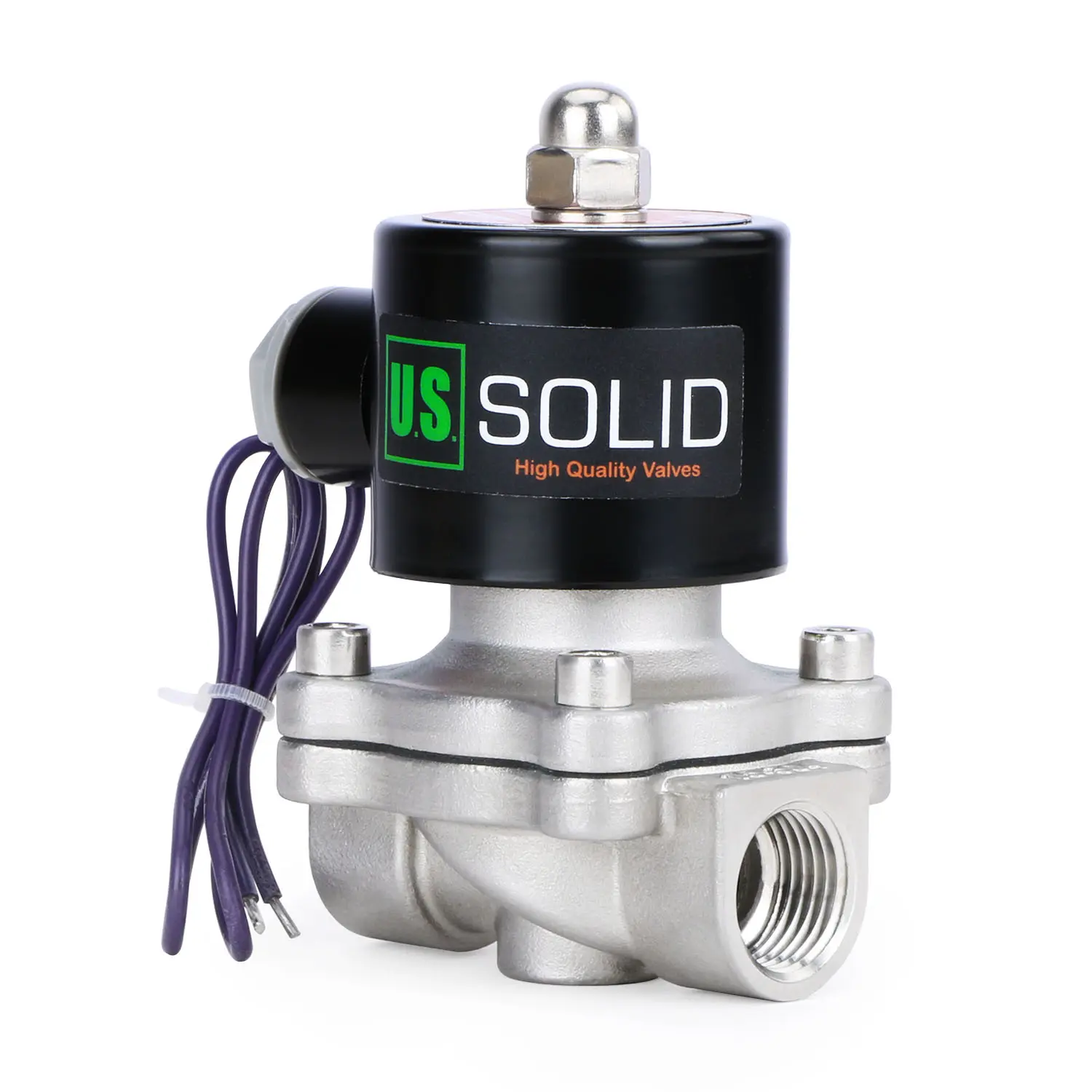 U.S. Solid 3/4" Stainless Steel Electric Solenoid Valve 12VDC VITON NC