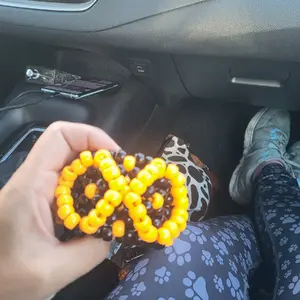 Halloween colored Kandi X Cuff