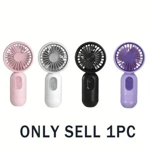 Portable Handheld Fan, USB-Rechargeable Personal Fan with 3 Speeds and Button Control, Multifunctional Fan for Office, Travel and Camping