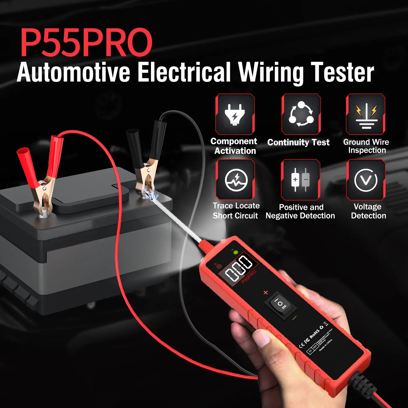 Multifunctional Car Circuit Tester,1 Count Portable Car Electrical System Diagnostic Tool With LCD Display, Professional Car Inspection Tool For SUV Motorcycle,Men Gifts Vehicle Obd Scanner Automotive