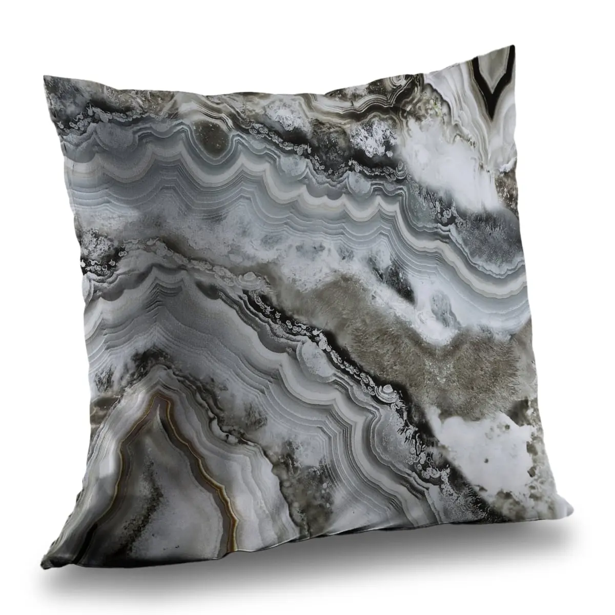 360 Stand 14x14 in. Abstract Geode Throw Pillow - Durable Cushions, Home Decorative Soft Furnishing, Bedroom Decor Accessory with Abstract Minerals Textile, Home Decorative Cushion, Bedroom Decorative Accessories