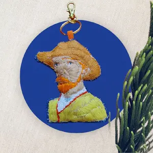 Starry Stitch - Handcrafted Keychain Featuring a Unique Portrait Design, Perfect for Key Organization