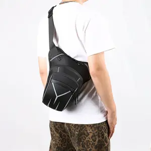 Men's Motorcycle Leg Side Bag, Multi-Pocket Riding Waist Belt Pouch with Reflective Strip, Motorcycle Hip Waist Bag, Casual Sports Bag