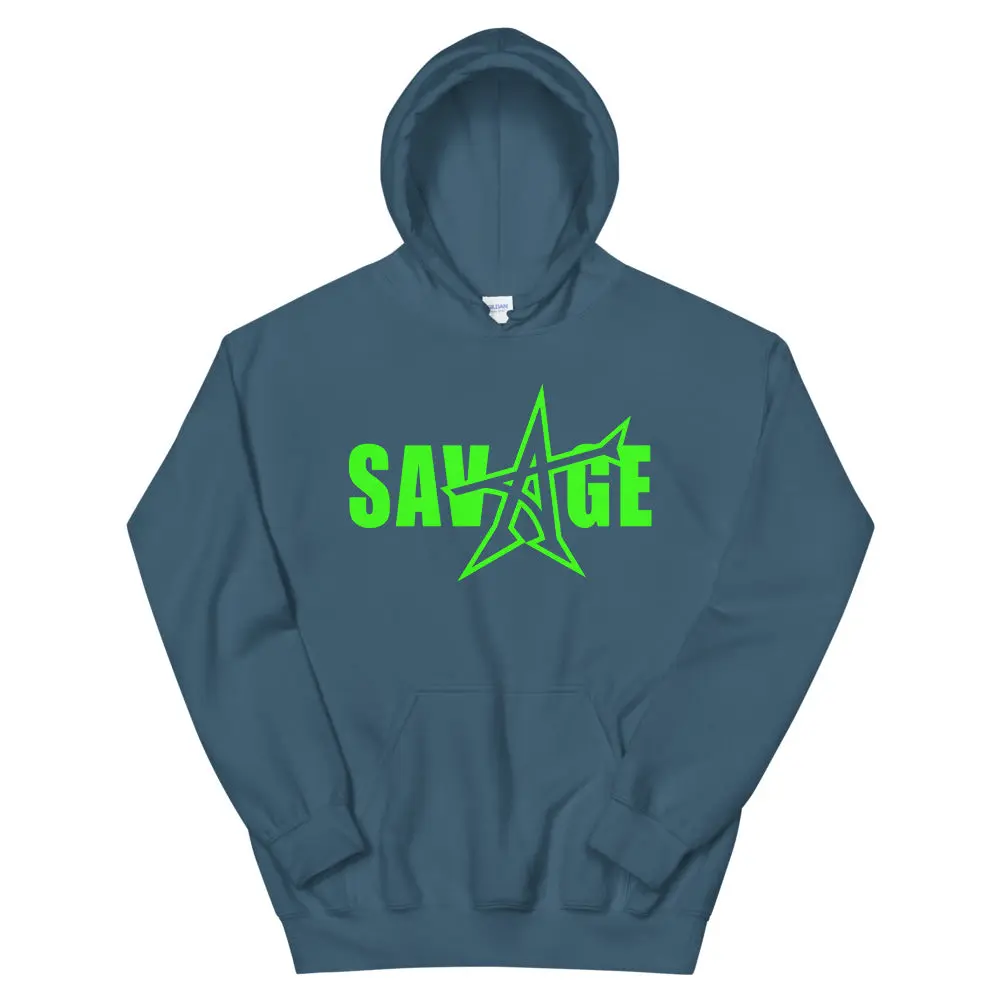 "SAVAGE" Hoodie (neon-green print)