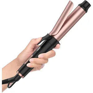 5 Adjustable Temp 1 Inch Mini Travel Curling Iron Travel Size with LED Display Ceramic Mini Hair Curler Infused with Keratin and Argan Oil Dual Voltage